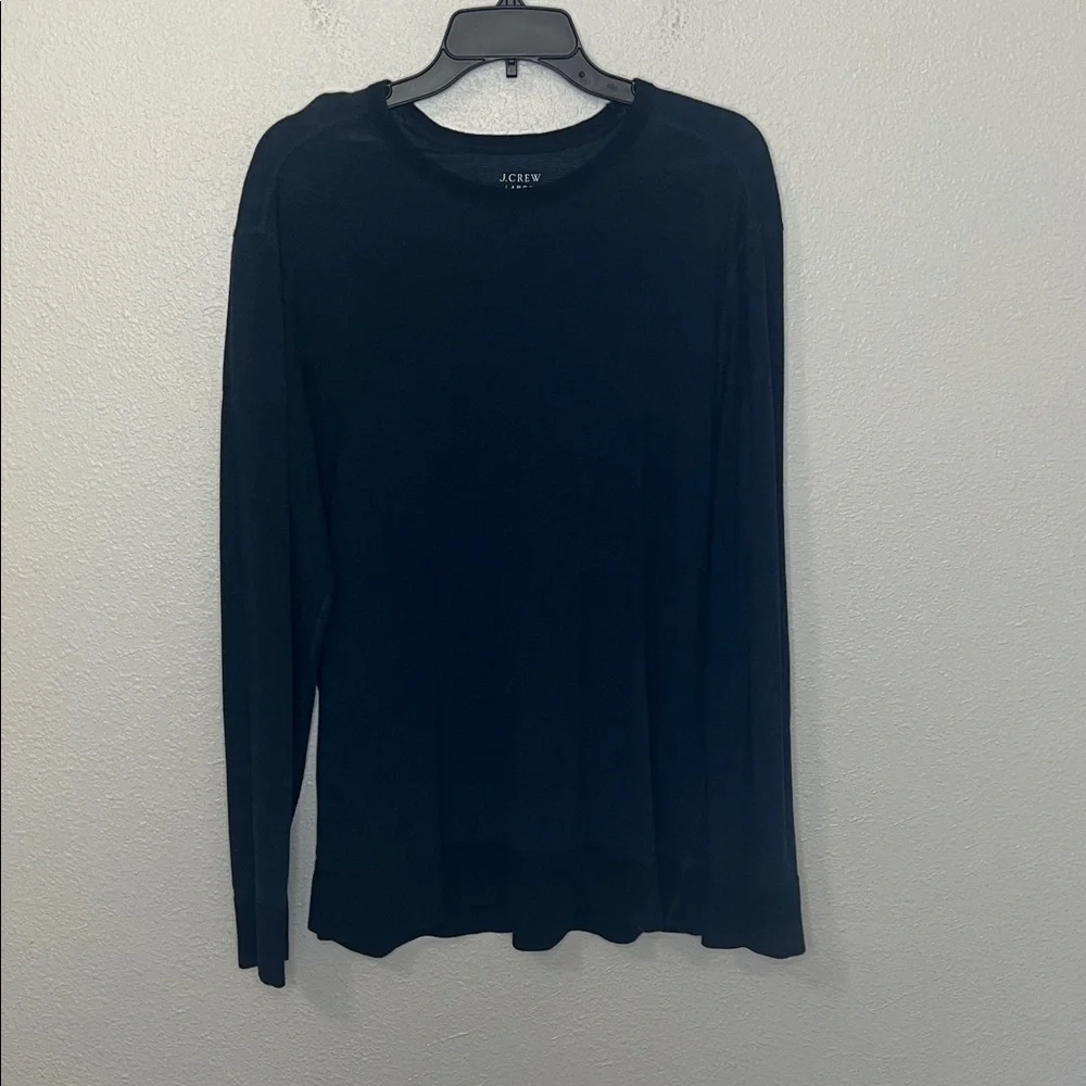 JCrew Cotton Long Sleeve Thermal TShirt Blue Size Large *Flaw